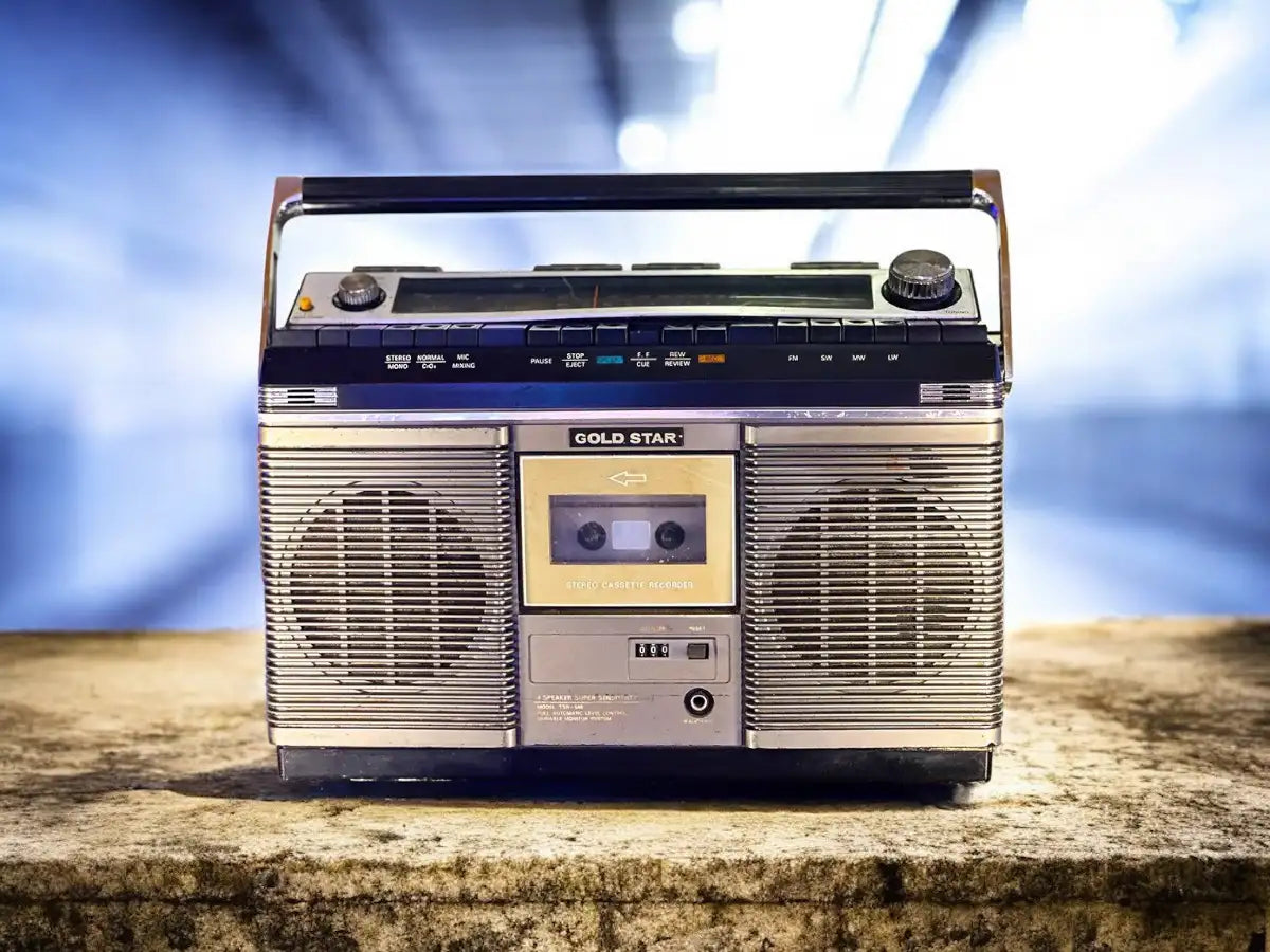 Radio-cassette Vintage Crown CSC 950L – Boombox Beige Fonctionnel