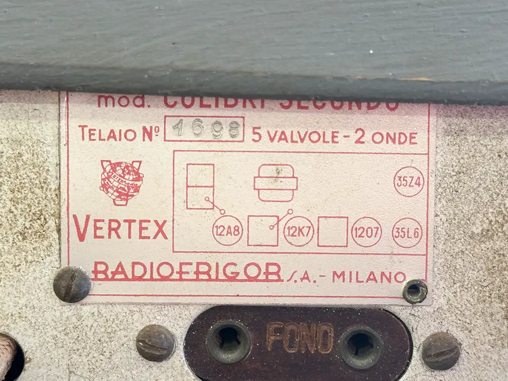 RADIOFRIGOR VERTEX COLIBRì II° (1942) RADIO VINTAGE BLUETOOTH