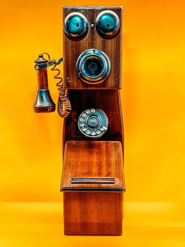 TELEFONO VINTAGE IN LEGNO SPEAKER BLUETOOTH